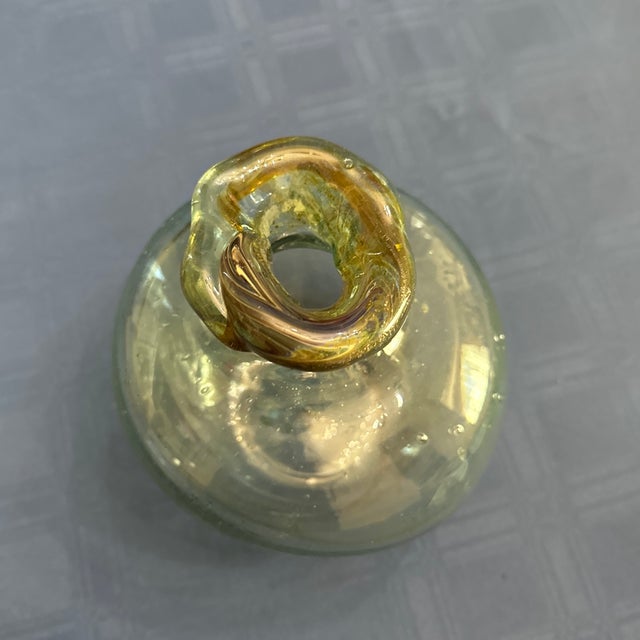 Peter Bramhall Art Glass Hand Blown Orb Vase Signed Bramhall For Sale - Image 4 of 11