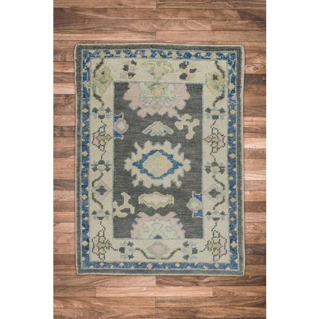 Early 21st Century Oriental Hand Knotted Rug Turkish Oushak 2'2" x 3' For Sale - Image 5 of 5
