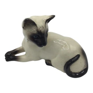 Vintage Cat Figurine Royal Doulton Porcelain Siamese For Sale