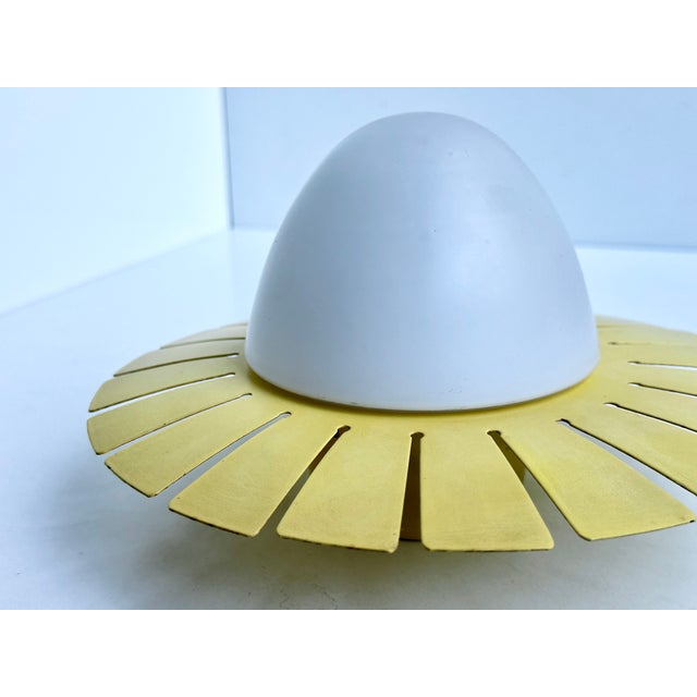 Mid-Century Modern Sunburst Opal Ceiling Lamp, Italy, 1950s For Sale - Image 6 of 18