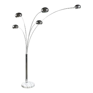 Mid-Century Modernist "Hydra" Articulating Floor Lamp in Chrome and Marble