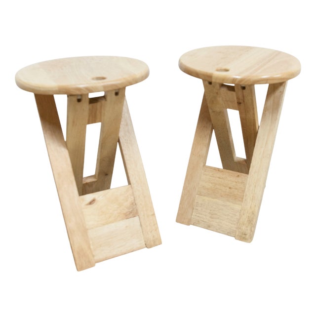 Vintage Folding Stools by Adrian Reed, 1980s, Set of 2 For Sale