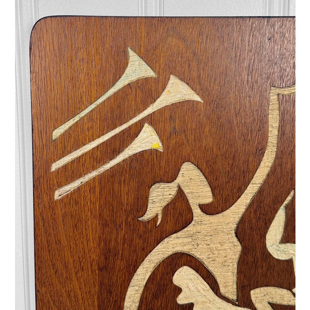 Mid-Century Abstract Figural Dancers Walnut Wall Plaques - A Pair For Sale - Image 6 of 13