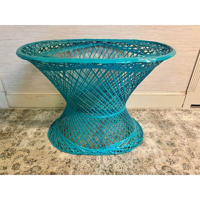 Turquoise Spun Fiberglass Table Base in Turquoise For Sale - Image 8 of 8