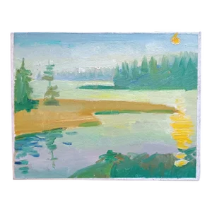 Chester, Nova Scotia Sunset Original Oil Painting