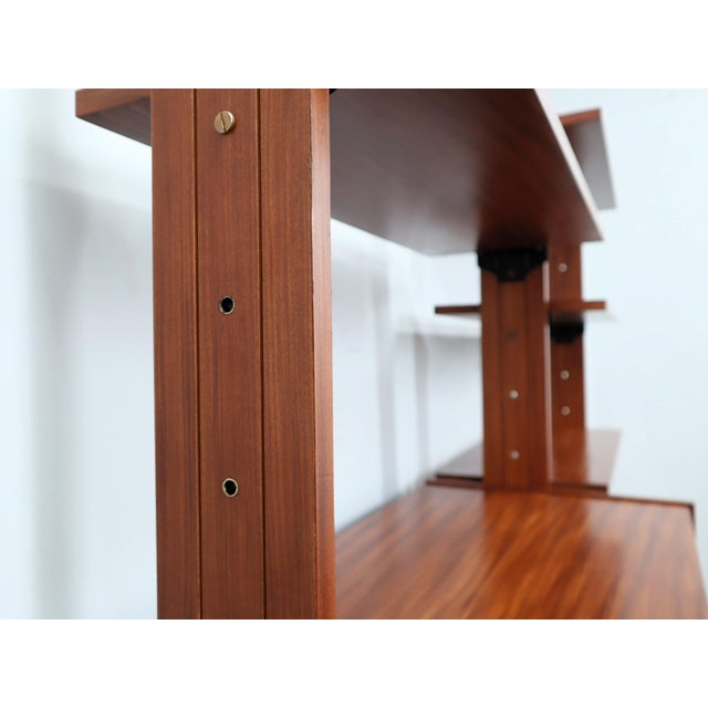 Teak Modular Wall Unit with Drop-Front Bar, 1950s For Sale - Image 4 of 16