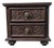 Vintage Spanish Gothic Revival Nightstand Ornate Carved Wood End Table, 1970s For Sale
