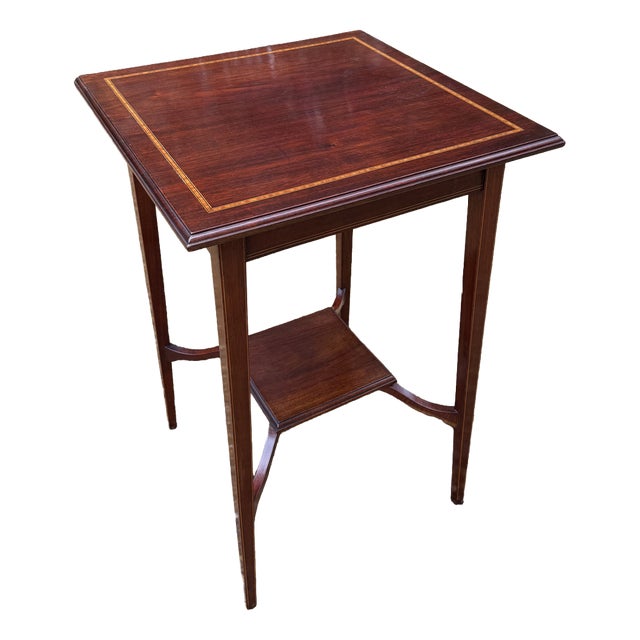 Antique Mahogany Square Occasional Table, 1880 For Sale