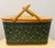 Wood 1970s American Woven Green Wicker Weave Picnic Basket For Sale - Image 7 of 9