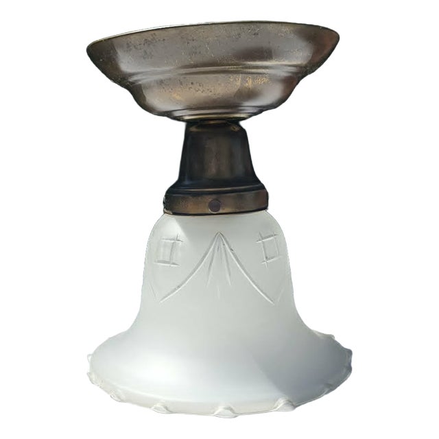 Vintage Brass Ceiling Lamp, 1920s For Sale