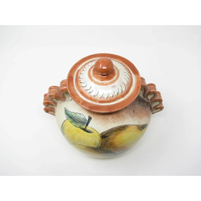 Vintage Mayolica Santa Rosa Folk Art Mexican Majolica Pottery Lidded Urn or Jar With Fruit Decoration For Sale In Chicago - Image 6 of 13