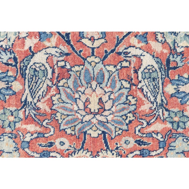 Fine 1920s Persian Tabriz Animal, Botanic Handwoven Wool Carpet For Sale - Image 9 of 9