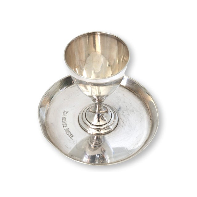 Vintage Clarence Hotel London Silver-Plate Egg Cups For Sale - Image 9 of 9