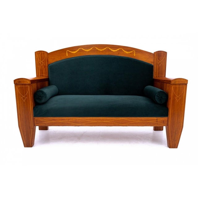 An antique Northern European sofa dating to around 1890. Crafted from high-quality mahogany, the piece is strikingly...