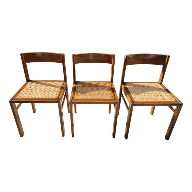 Vintage Chairs with Vienna Straw Seats, 1970s, Set of 3 For Sale
