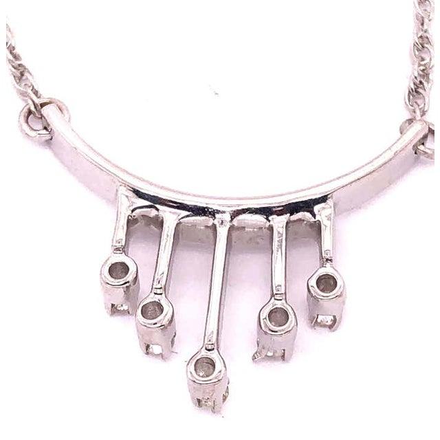 Antique White 14 Karat White Gold Fancy Necklace With Diamonds For Sale - Image 8 of 12