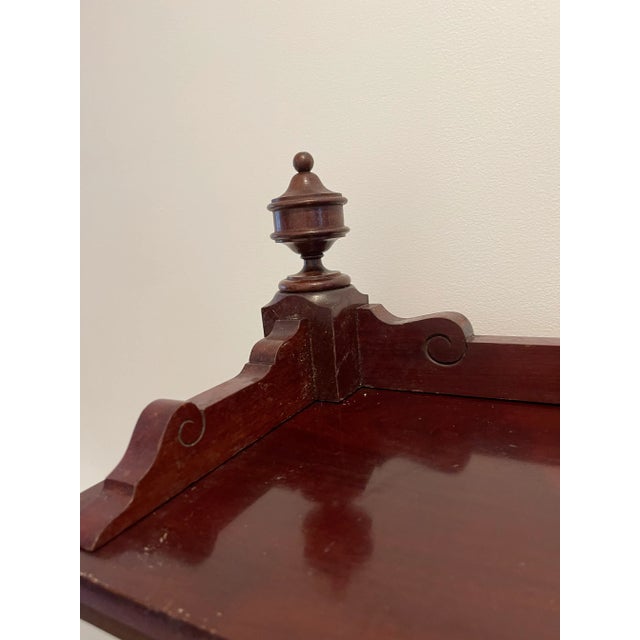 Reduced-Solid Antique Mahogany Sideboard Server Etagere Display For Sale - Image 4 of 7