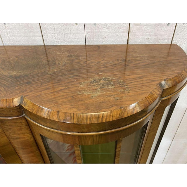 Brown English Walnut Display Cabinet, 1950s For Sale - Image 8 of 18