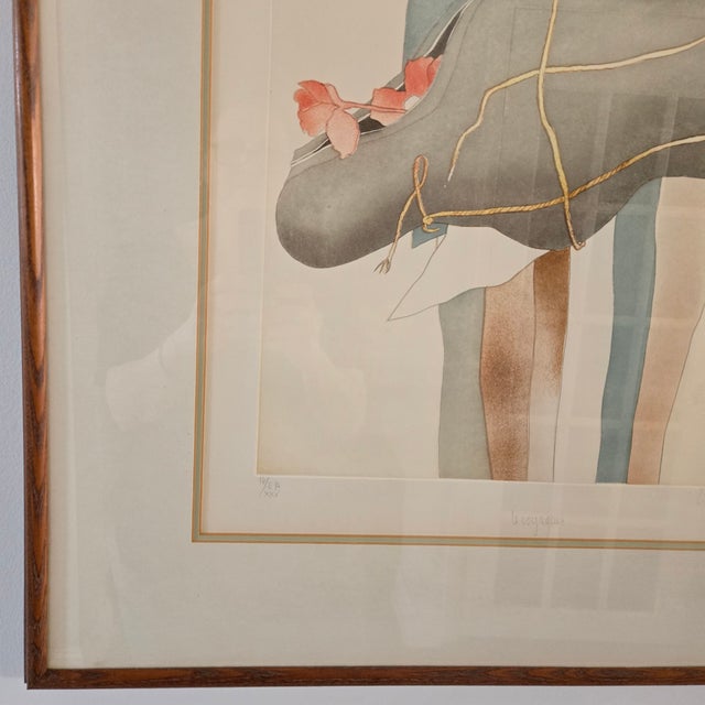 Paint Vintage Charlotte Reine "Le Voyageur" Artist Proof Number Iv/XXV Limited Edition Signed and Numbered For Sale - Image 7 of 15