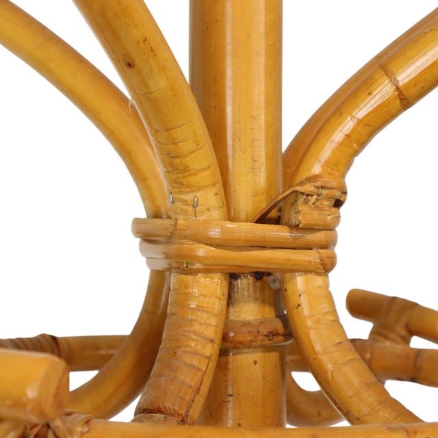 Large Standing Rattan Coat Rack in Brass, 1970s For Sale - Image 13 of 14