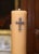 Pair 19th Century French Louis XV Silvered Church Candlesticks With Wax Candles For Sale - Image 9 of 13