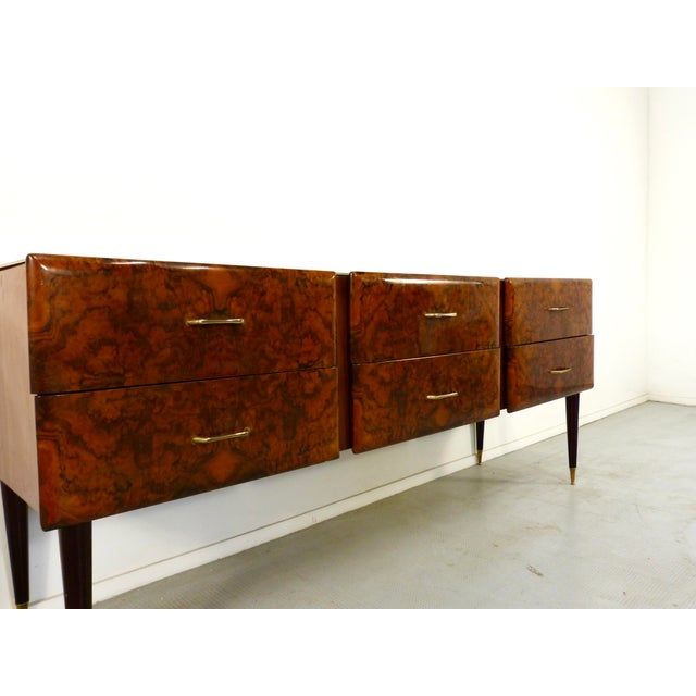 Italian Walnut and Brass Sideboard, 1950s For Sale - Image 4 of 10