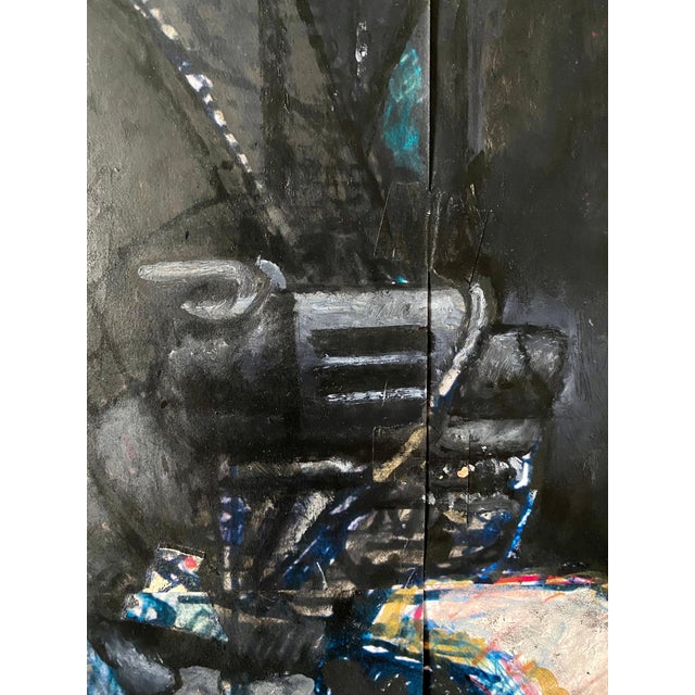 2000 - 2009 Nick de Angelis, Mixed Media Collage Oil Painting Futuristic Abstract Expressionist Machine Art, 2000 For Sale - Image 5 of 8