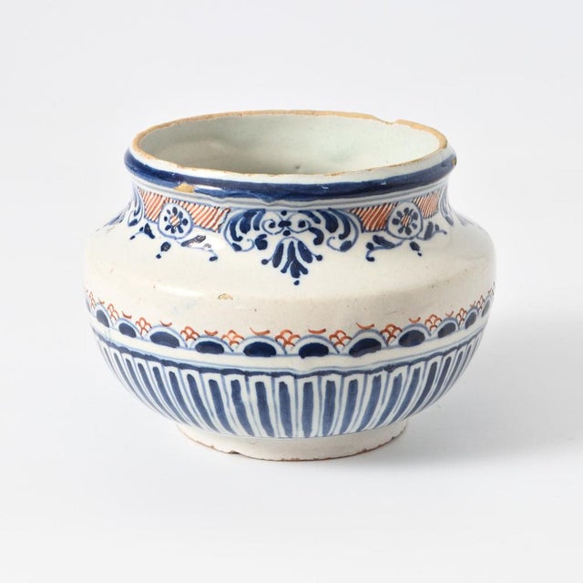 Antique, 18th century, French faience bowl or pot pourri from Rouen. I have official proof of authenticity such as vintage...