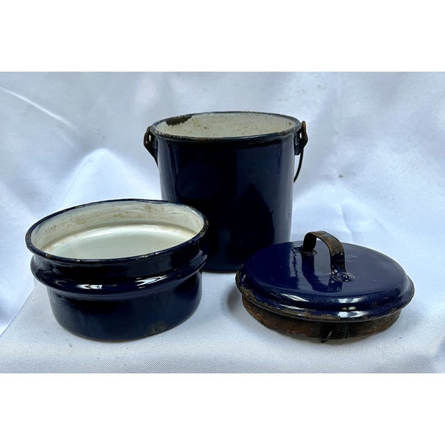 Vintage French Enamel Lunch Pail Chairish