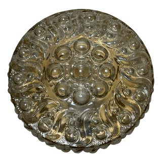 Mid-Century Amber Pressed Glass Ceiling Light, 1960s For Sale