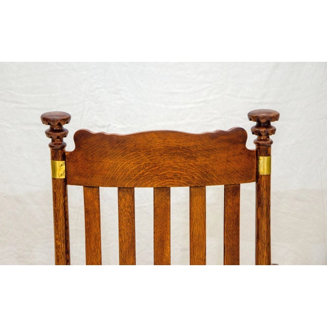 Vintage Quarter Sawn Oak Armchair For Sale - Image 9 of 13