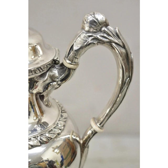 Antique English Regency Swan Finial Silver Plated Tea Service Set - 3 pcs For Sale - Image 12 of 12