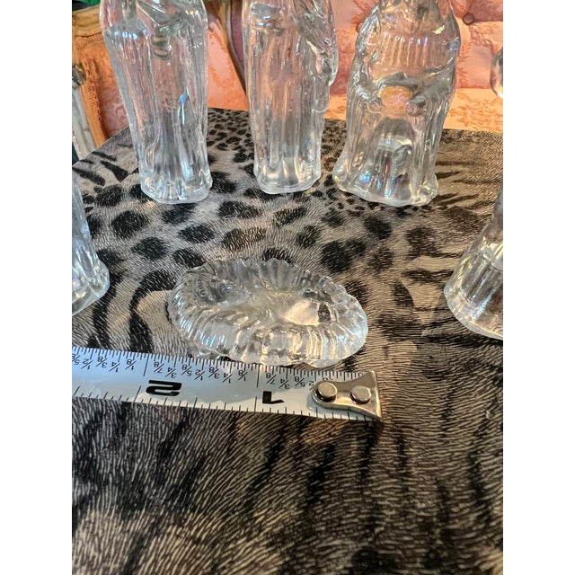 Vintage Glass Miniature Nativity Christmas Set For Sale - Image 4 of 9