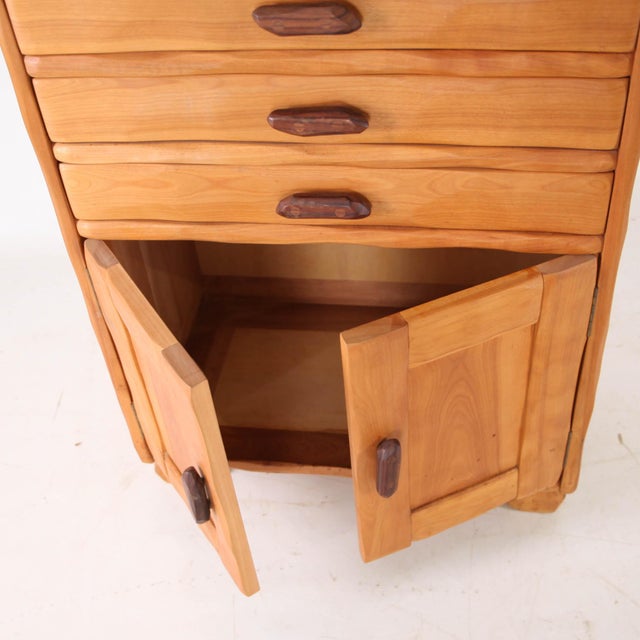 Small Carved Wood Chest of Drawers, 1980s For Sale - Image 13 of 18