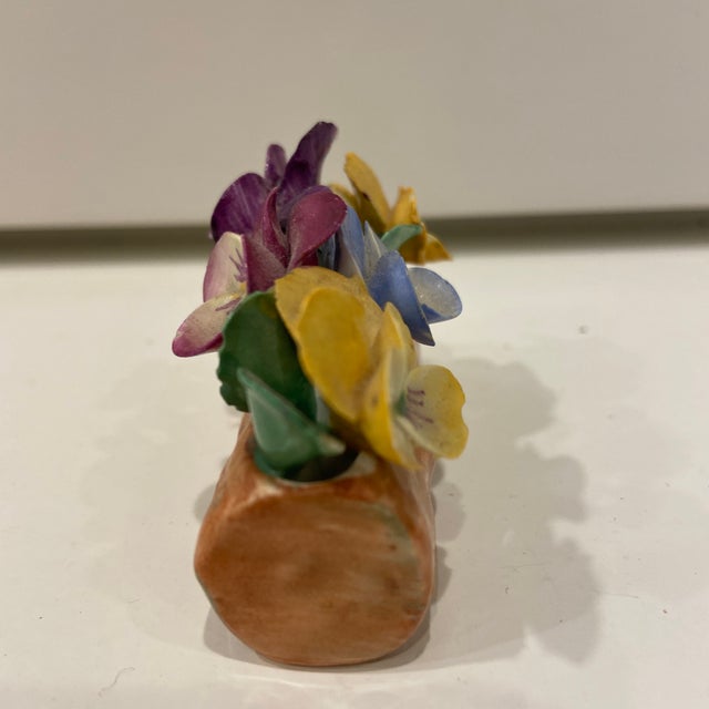 Coalport Porcelain Antique Coalport Bone China Delicate Flowers in Log For Sale - Image 4 of 6