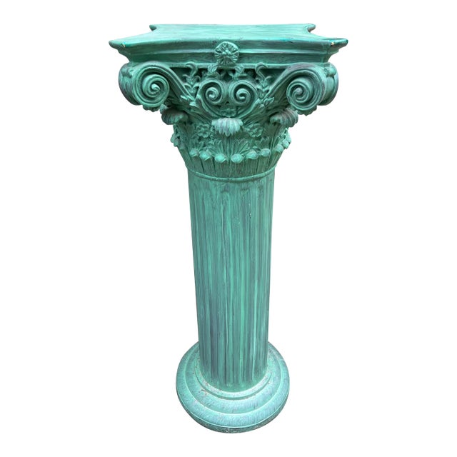 1970s Green Faux Concrete Pillar For Sale