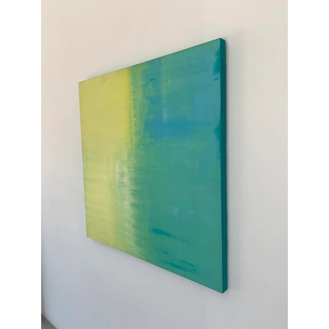 Abstract "Lemon and Lime" Contemporary Original Abstract Painting by Nina Weintraub For Sale - Image 3 of 9