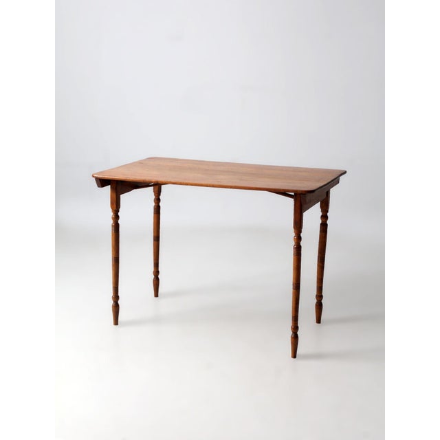 Antique Folding Sewing Table With Measuring Rule For Sale - Image 12 of 14