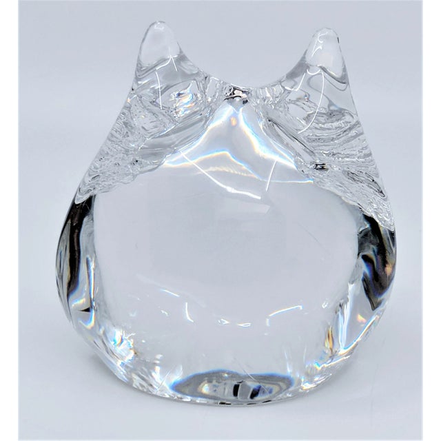 Daum of France Owl Head Glass Crystal Paperweight For Sale In Miami - Image 6 of 12