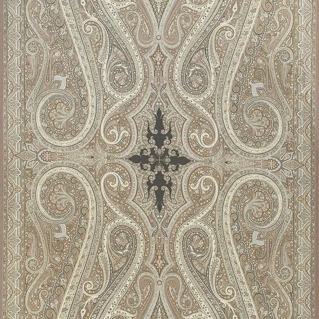 Sample- Schumacher Pasha Paisley Fabric in Stone For Sale
