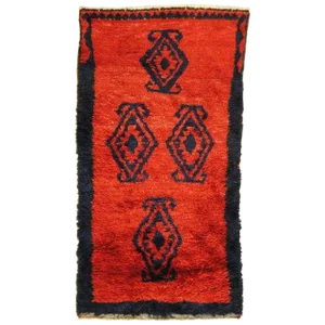 Turkish Red and Black Woolen Tulu Rug, 1960s
