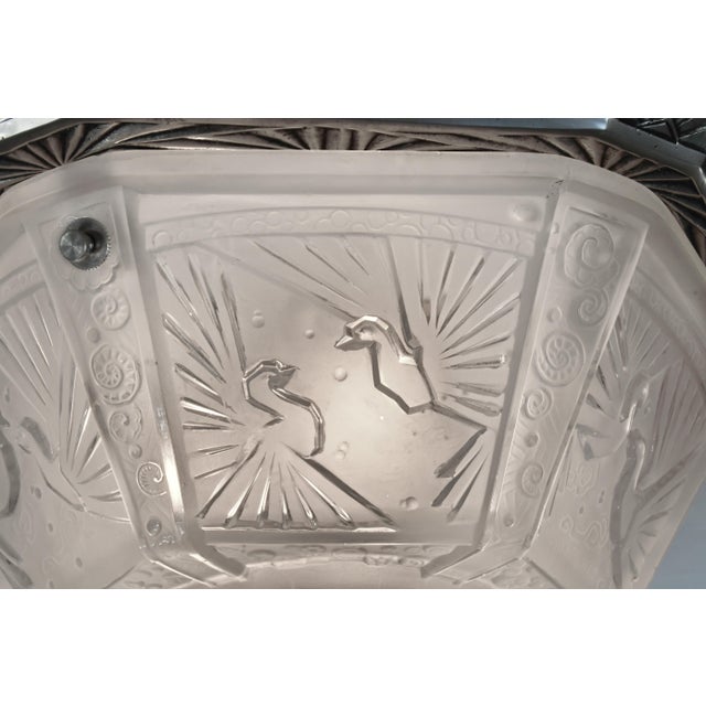 1930s French Art Deco Flush Mount by Muller Freres France - 2 Available For Sale - Image 6 of 14