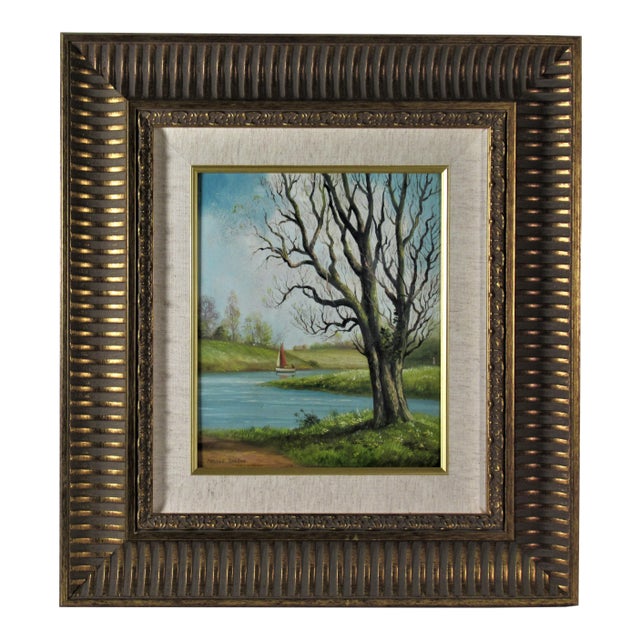 Julius Delbos, Landscape with Tree, Circa 1950 For Sale