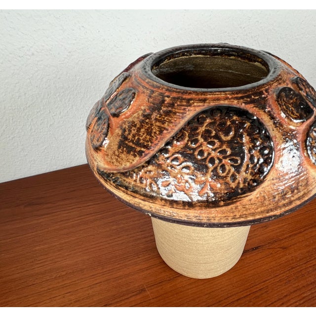 Mid-Century Modern Danish Studio Pottery Mushroom Vase in Stoneware by Haico Nitzsche for Søholm, 1960s For Sale - Image 9 of 18