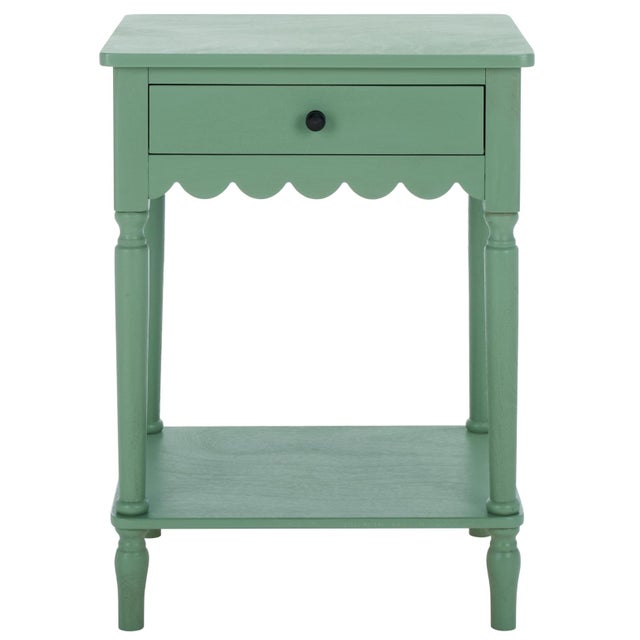 Heaven Scalloped 1 Top Drawer Accnt Table in Sage Green For Sale - Image 10 of 10