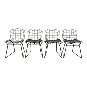 Set of 4 Bertoia for Knoll Children’s Chairs Black Xs