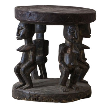 Vintage Baule Wood Side Table For Sale