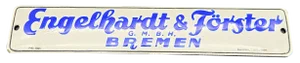 Advertising Door Sign from Engelhardt & Förster, Bremen, 1940s