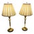 Pair of Brass Lamps With Shades For Sale