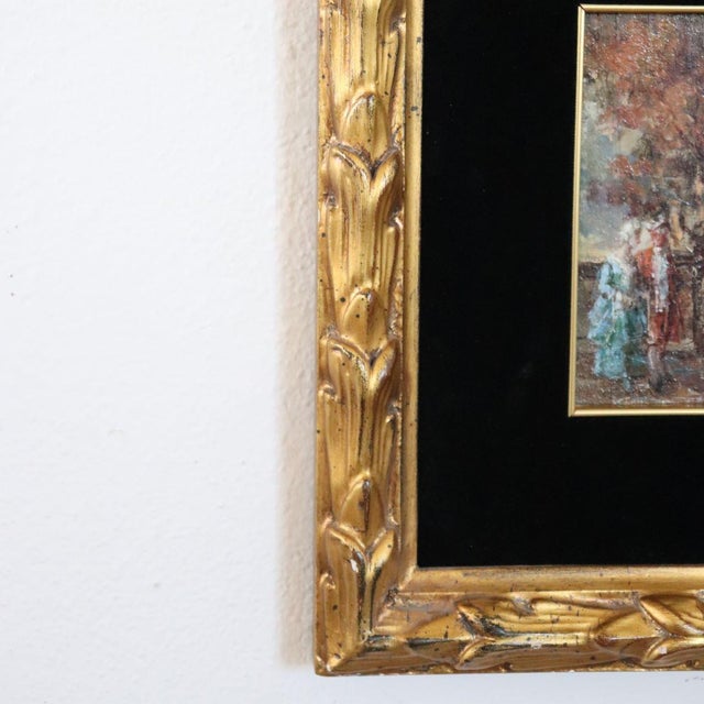 N. Sidoli, Gallant Scene, Oil Painting on Board, Early 20th Century, Framed For Sale - Image 9 of 12